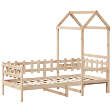 vidaXL tömör fenyőfa kanapéágy tetővel 90 x 200 cm ágy és ágykellék