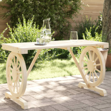 vidaXL tömör fenyőfa kerti asztal 115 x 55 x 65 cm kerti bútor