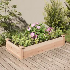 vidaXL tömör fenyőfa kerti magaságyás béléssel 120x60x25 cm kerti tárolás