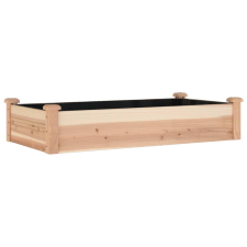 vidaXL tömör fenyőfa kerti magaságyás béléssel 120x60x25 cm (364289) kerti tárolás
