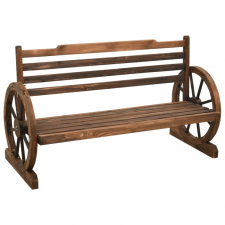 vidaXL Tömör fenyőfa kerti pad 112 cm kerti bútor