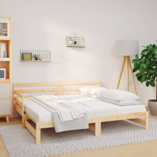 vidaXL tömör fenyőfa kihúzható kanapéágy 2 x (90 x 190) cm ágy és ágykellék