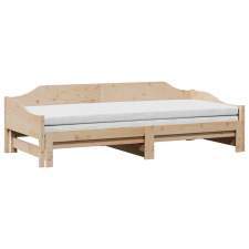 vidaXL tömör fenyőfa kihúzható kanapéágy 90 x 190 cm (850908) ágy és ágykellék