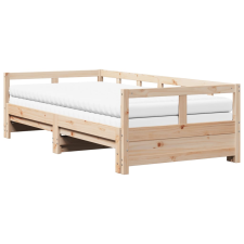 vidaXL tömör fenyőfa kihúzható kanapéágy matracokkal 80 x 200 cm (3321038) ágy és ágykellék