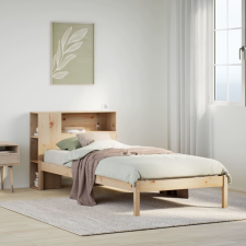 vidaXL tömör fenyőfa könyvespolcos ágy matrac nélkül 100 x 200 cm ágy és ágykellék