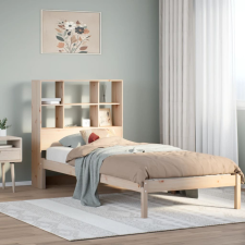 vidaXL tömör fenyőfa könyvespolcos ágy matrac nélkül 100 x 200 cm ágy és ágykellék