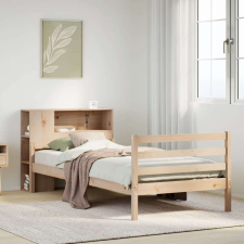 vidaXL tömör fenyőfa könyvespolcos ágy matrac nélkül 100 x 200 cm ágy és ágykellék