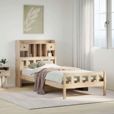 vidaXL tömör fenyőfa könyvespolcos ágy matrac nélkül 100 x 200 cm ágy és ágykellék