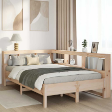 vidaXL tömör fenyőfa könyvespolcos ágy matrac nélkül 120 x 190 cm ágy és ágykellék