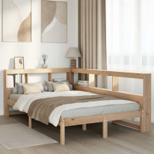 vidaXL tömör fenyőfa könyvespolcos ágy matrac nélkül 120 x 190 cm ágy és ágykellék