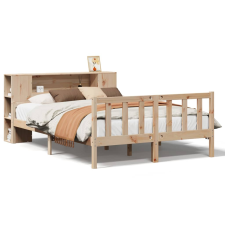 vidaXL tömör fenyőfa könyvespolcos ágy matrac nélkül 120 x 190 cm (3322078) ágy és ágykellék