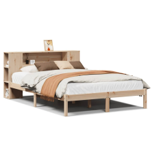 vidaXL tömör fenyőfa könyvespolcos ágy matrac nélkül 120 x 200 cm (3321538) ágy és ágykellék