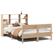 vidaXL tömör fenyőfa könyvespolcos ágy matrac nélkül 135 x 190 cm (3323002) ágy és ágykellék