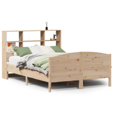 vidaXL tömör fenyőfa könyvespolcos ágy matrac nélkül 135 x 190 cm (3323113) ágy és ágykellék