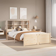 vidaXL tömör fenyőfa könyvespolcos ágy matrac nélkül 140 x 190 cm ágy és ágykellék