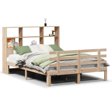 vidaXL tömör fenyőfa könyvespolcos ágy matrac nélkül 140 x 190 cm (3322749) ágy és ágykellék