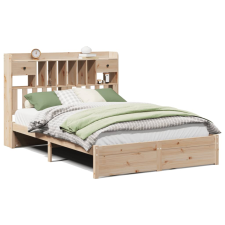 vidaXL tömör fenyőfa könyvespolcos ágy matrac nélkül 140 x 200 cm (3322419) ágy és ágykellék