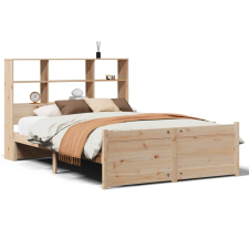 vidaXL tömör fenyőfa könyvespolcos ágy matrac nélkül 140 x 200 cm (3322471) ágy és ágykellék