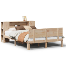vidaXL tömör fenyőfa könyvespolcos ágy matrac nélkül 140 x 200 cm (3322632) ágy és ágykellék