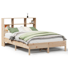 vidaXL tömör fenyőfa könyvespolcos ágy matrac nélkül 140 x 200 cm (3322870) ágy és ágykellék
