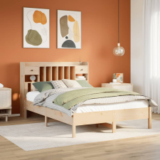 vidaXL tömör fenyőfa könyvespolcos ágy matrac nélkül 150 x 200 cm ágy és ágykellék