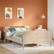 vidaXL tömör fenyőfa könyvespolcos ágy matrac nélkül 150 x 200 cm ágy és ágykellék
