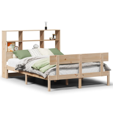 vidaXL tömör fenyőfa könyvespolcos ágy matrac nélkül 150 x 200 cm (3321810) ágy és ágykellék