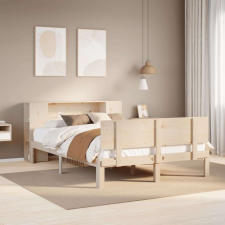 vidaXL tömör fenyőfa könyvespolcos ágy matrac nélkül 160 x 200 cm ágy és ágykellék