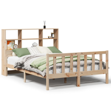 vidaXL tömör fenyőfa könyvespolcos ágy matrac nélkül 160 x 200 cm (3322137) ágy és ágykellék