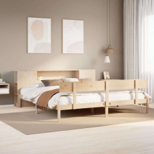 vidaXL tömör fenyőfa könyvespolcos ágy matrac nélkül 180 x 200 cm ágy és ágykellék
