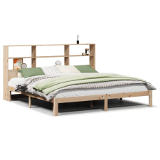 vidaXL tömör fenyőfa könyvespolcos ágy matrac nélkül 180 x 200 cm (3322568) ágy és ágykellék