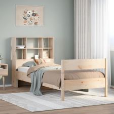 vidaXL tömör fenyőfa könyvespolcos ágy matrac nélkül 75 x 190 cm ágy és ágykellék