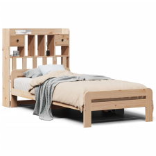vidaXL tömör fenyőfa könyvespolcos ágy matrac nélkül 75 x 190 cm (3308906) ágy és ágykellék