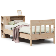 vidaXL tömör fenyőfa könyvespolcos ágy matrac nélkül 75 x 190 cm (3323206) ágy és ágykellék