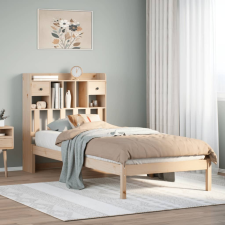 vidaXL tömör fenyőfa könyvespolcos ágy matrac nélkül 90 x 190 cm ágy és ágykellék