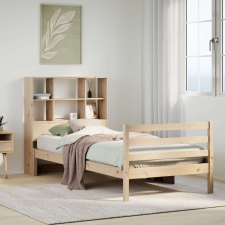 vidaXL tömör fenyőfa könyvespolcos ágy matrac nélkül 90 x 190 cm ágy és ágykellék