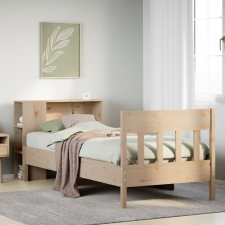 vidaXL tömör fenyőfa könyvespolcos ágy matrac nélkül 90 x 190 cm ágy és ágykellék
