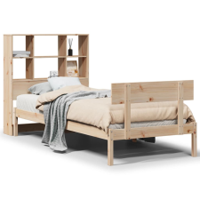 vidaXL tömör fenyőfa könyvespolcos ágy matrac nélkül 90 x 200 cm (3321802) ágy és ágykellék