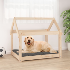 vidaXL tömör fenyőfa kutyaágy 81x60x70 cm szállítóbox, fekhely kutyáknak