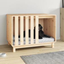 vidaXL tömör fenyőfa kutyaház 90 x 60 x 67 cm szállítóbox, fekhely kutyáknak