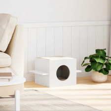 vidaXL tömör fenyőfa macskaház fehér 51x35x30 cm (859305) macskabútor