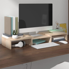 vidaXL tömör fenyőfa monitorállvány 60 x 24 x 10,5 cm bútor