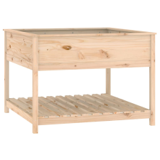 vidaXL tömör fenyőfa növénytartó polccal 111,5x111,5x81 cm (823801) kerti tárolás