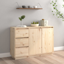 vidaXL tömör fenyőfa tálalószekrény 111 x 34 x 75 cm bútor