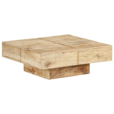vidaXL tömör mangófa dohányzóasztal 80 x 80 x 28 cm bútor