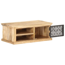 vidaXL tömör mangófa dohányzóasztal ajtóval 90 x 50 x 35 cm (289097) bútor