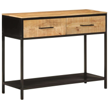 vidaXL tömör mangófa és vas tálalóasztal 100 x 35 x 76 cm bútor