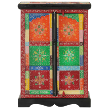 vidaXL tömör mangófa kézzel festett kisszekrény ajtókkal 53x30x75 cm (350681) bútor