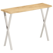 vidaXL tömör mangófa konzolasztal természetes éllel 105 x 33 x 76 cm bútor