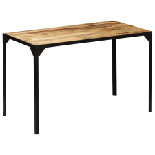 vidaXL tömör nyers mangófa és acél étkezőasztal 120 cm (246630) bútor